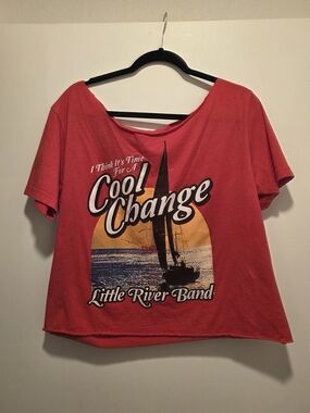 Cool Change Little River Band Graphic Tee - Red with Sunset Print